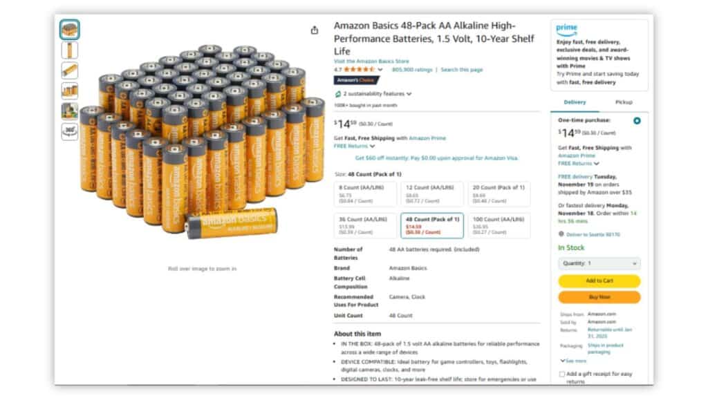 Best selling products on amazon - alkaline bateries