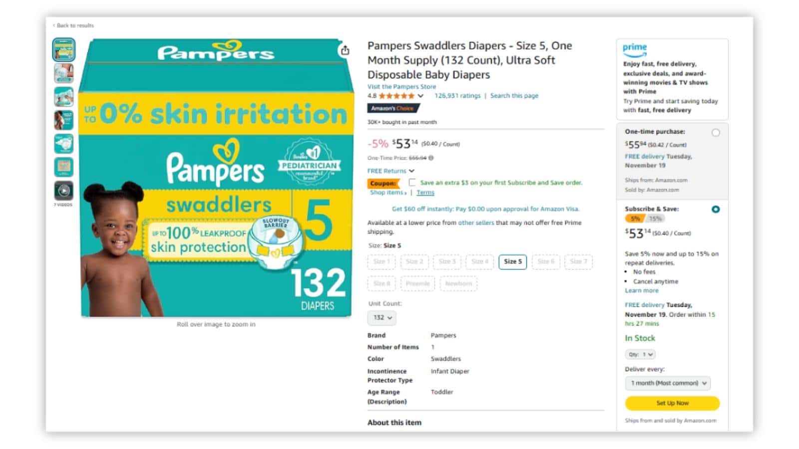 Best selling products on amazon - pampers